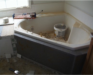 Tub need protection during predrywall inspection, Inspected by Showalter Property Consultants in Maryland 